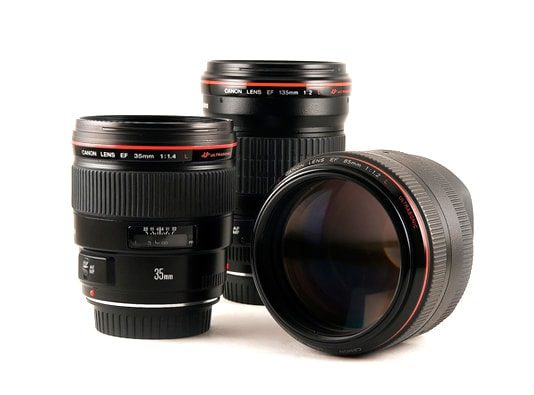 Canon Holy Trinity 35mm 85mm 135mm f1.4 f2.0 f1.2 Prime Lenses