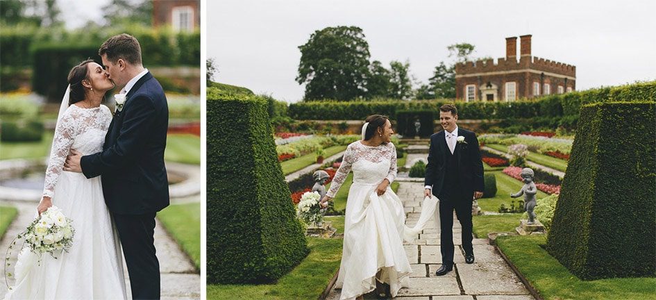 Wedding-Photography-Hampton-Court-Palace-Surrey-Privy-Garden-Kiss