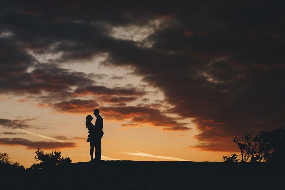 Sunset Engagement Shoot Photographer Frensham Pond Surrey