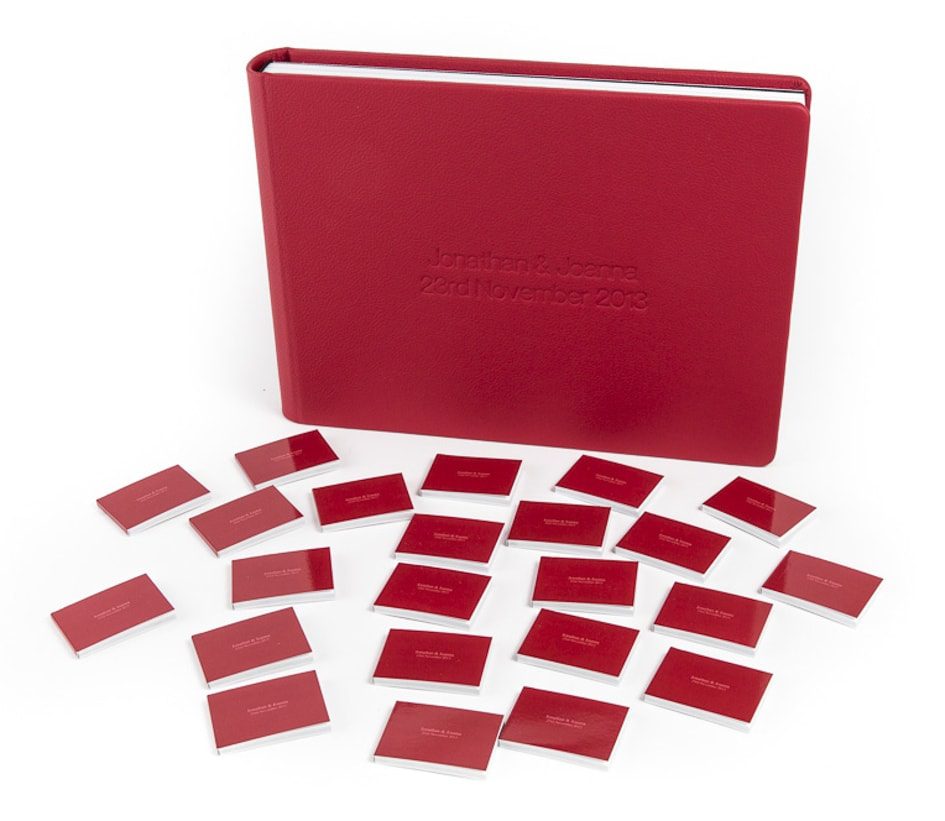 Graphistudio Leather Wedding Book Album in Red with 30 pocket books.