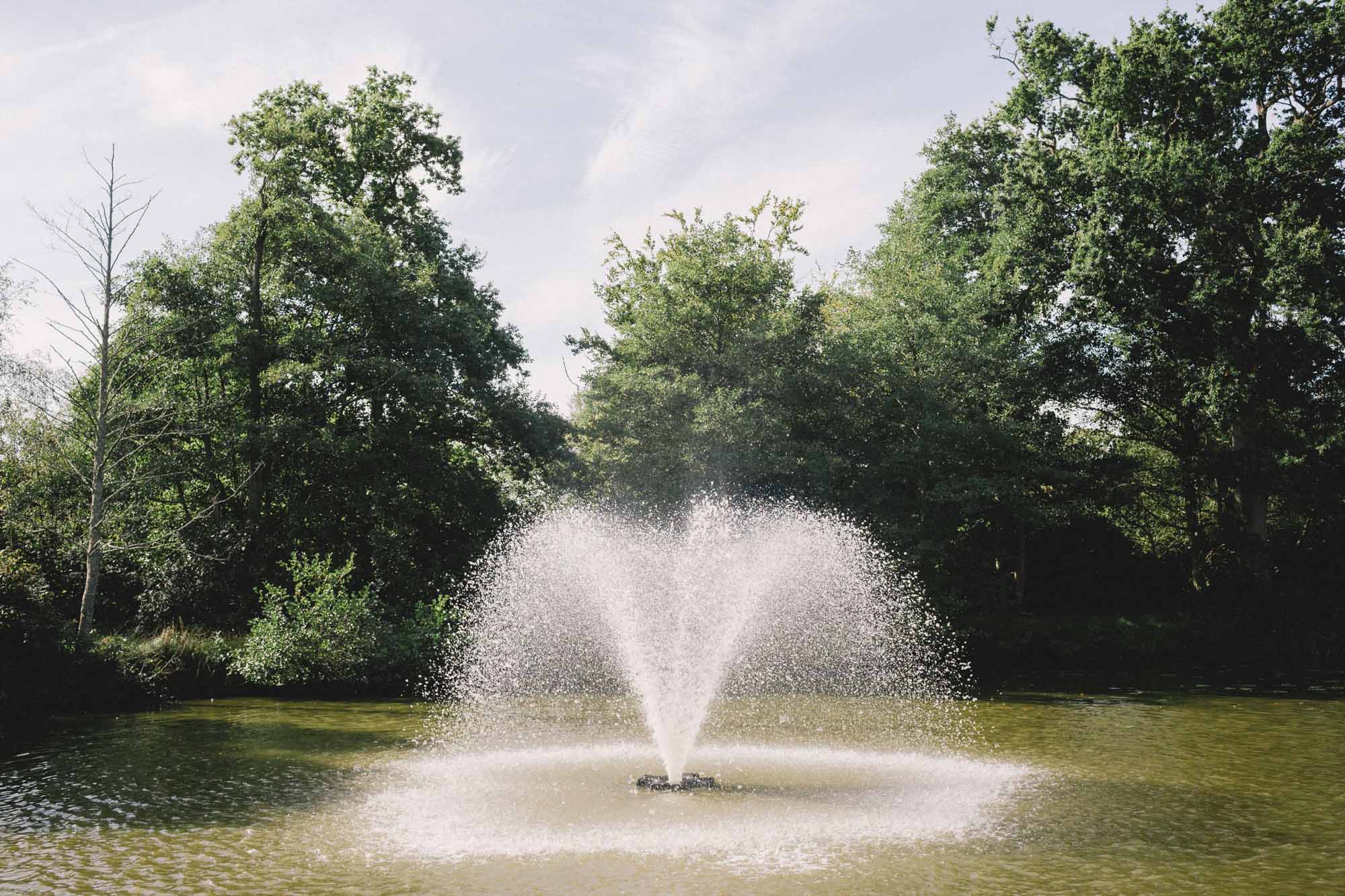 Water fountains at Ashdown Park Wedding Venue in Sussex.