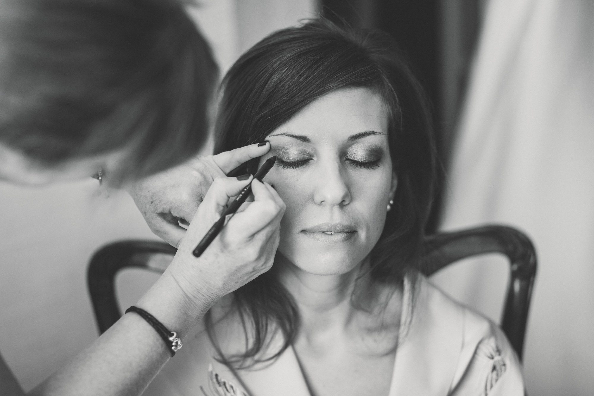 Bride gets ready for her wedding at Ashdown Park Wedding Venue in Sussex.