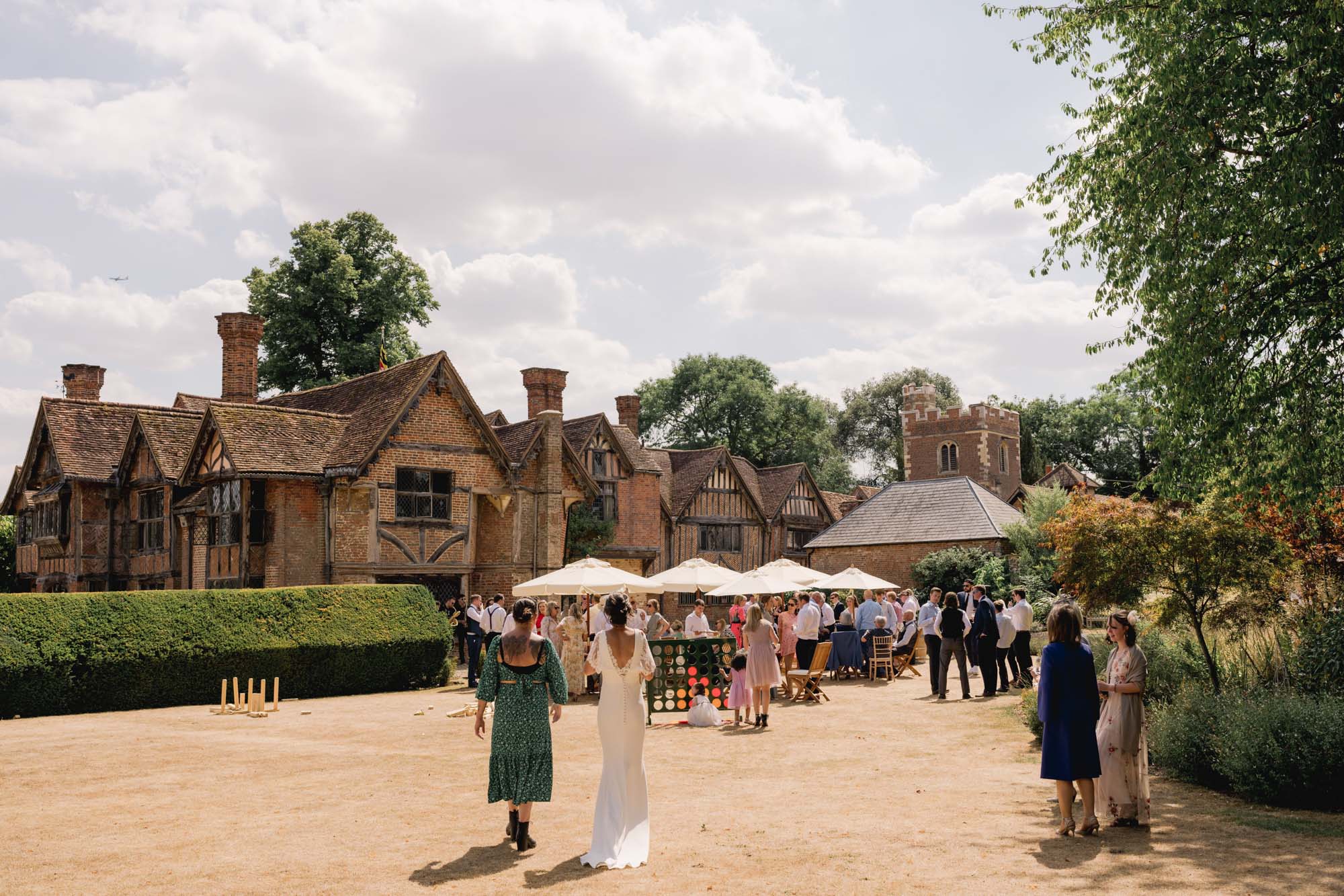 A Summer wedding in the gardens of Dorney Court in Buckinghamshire.