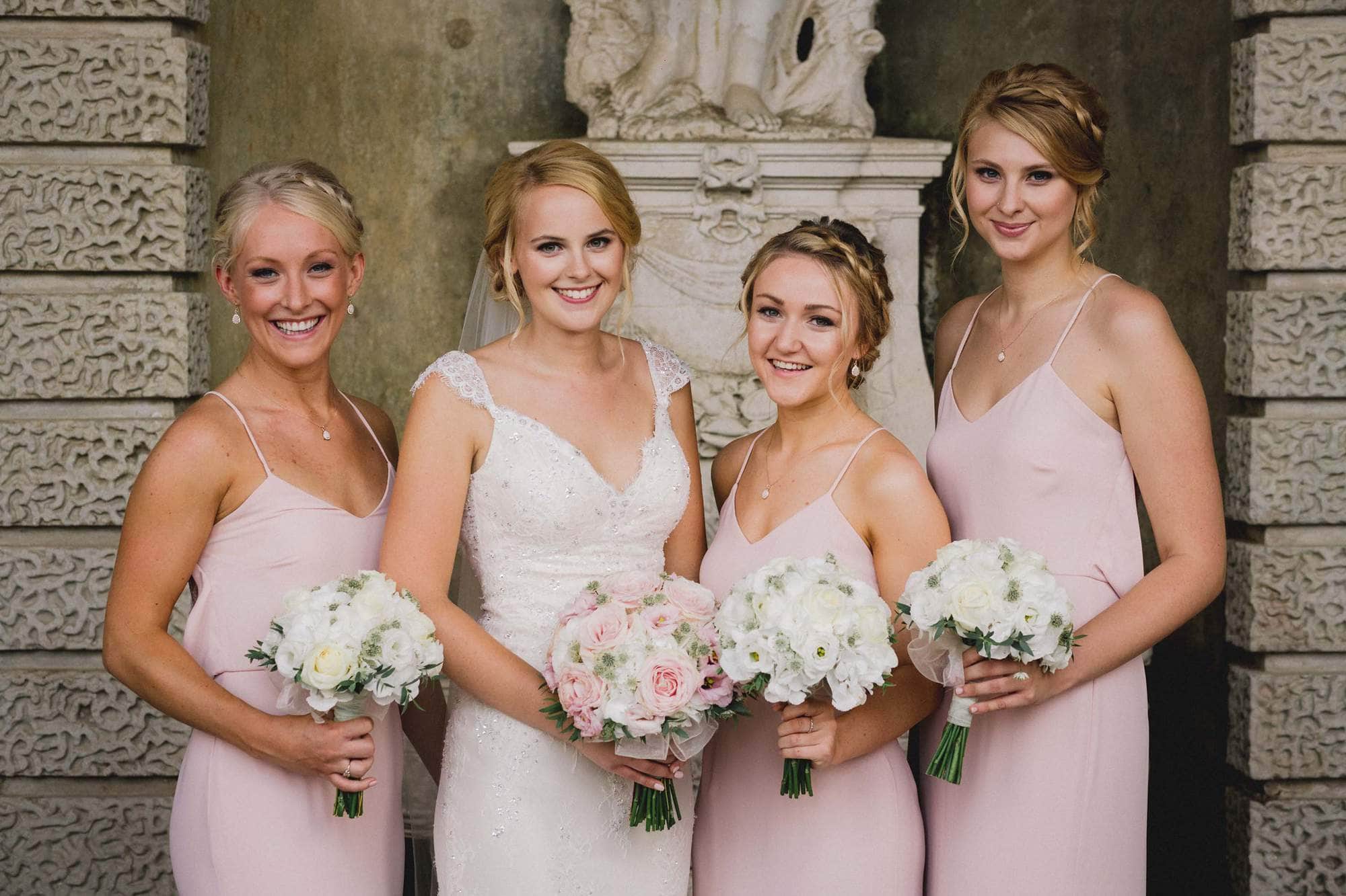 Bridesmaids at Wotton House in Surrey.