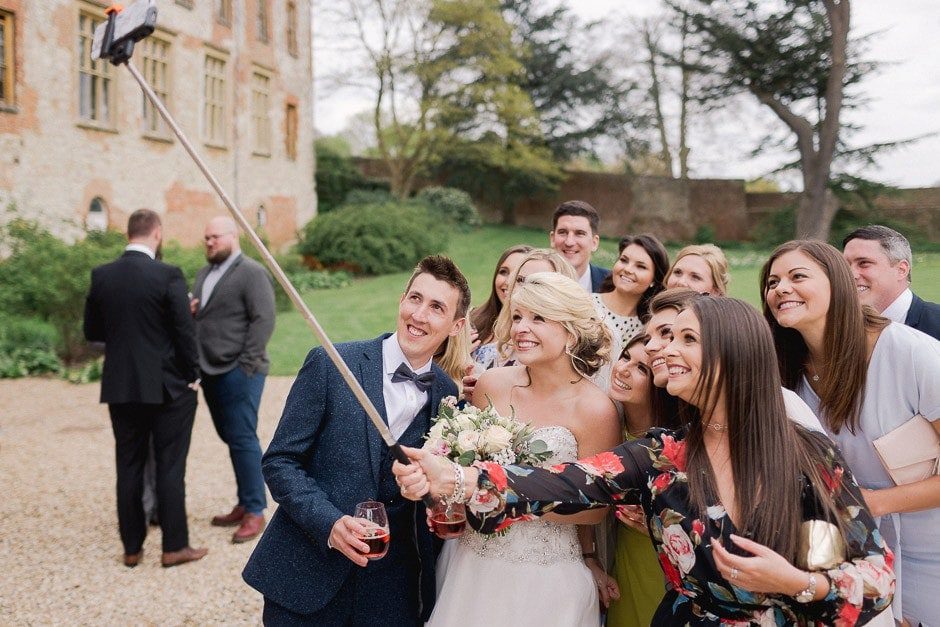 Taking a selfie at Farnham Castle wedding venue in Surrey.