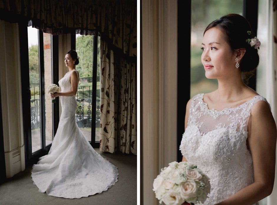 Bridal portraits at the Petersham Hotel in Richmond.