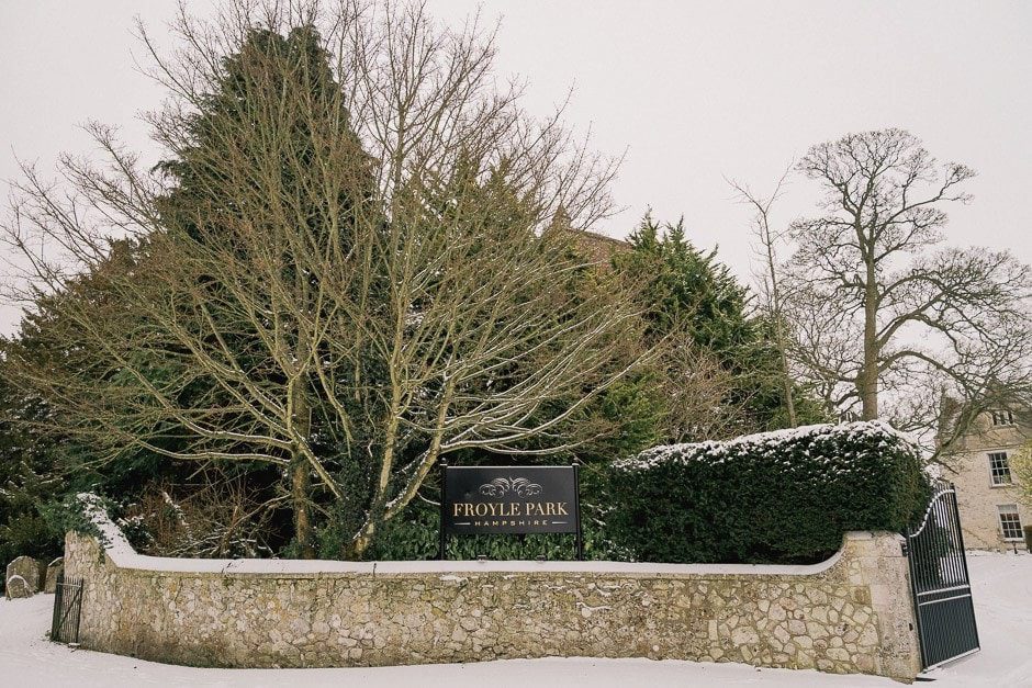 Entrance to Froyle Park on a Winter's day.