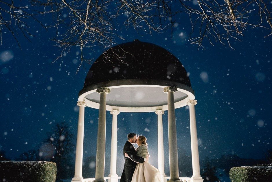 Claire and Andy's Snowy Wedding at Froyle Park in Hampshire
