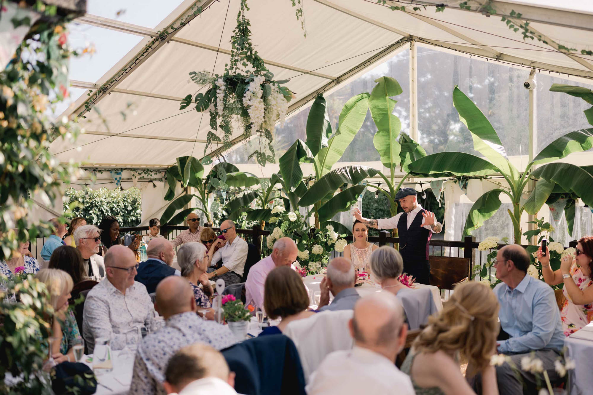 Groom's speech at a wedding at Palm Court Pavilion.
