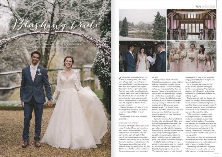 Ben and Ashleigh's Brookfield Barn Features in Your Sussex Wedding Magazine
