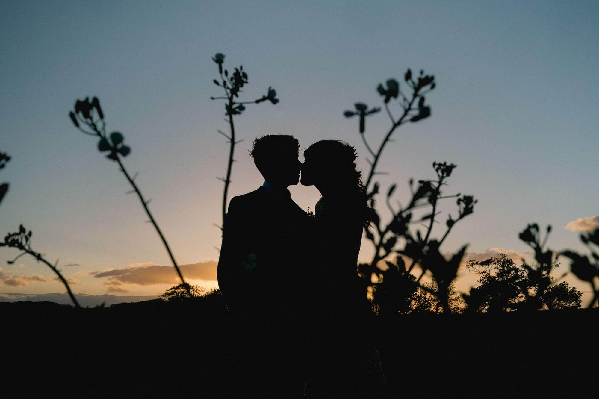 Cissbury Barns wedding photography bride and groom silhouette