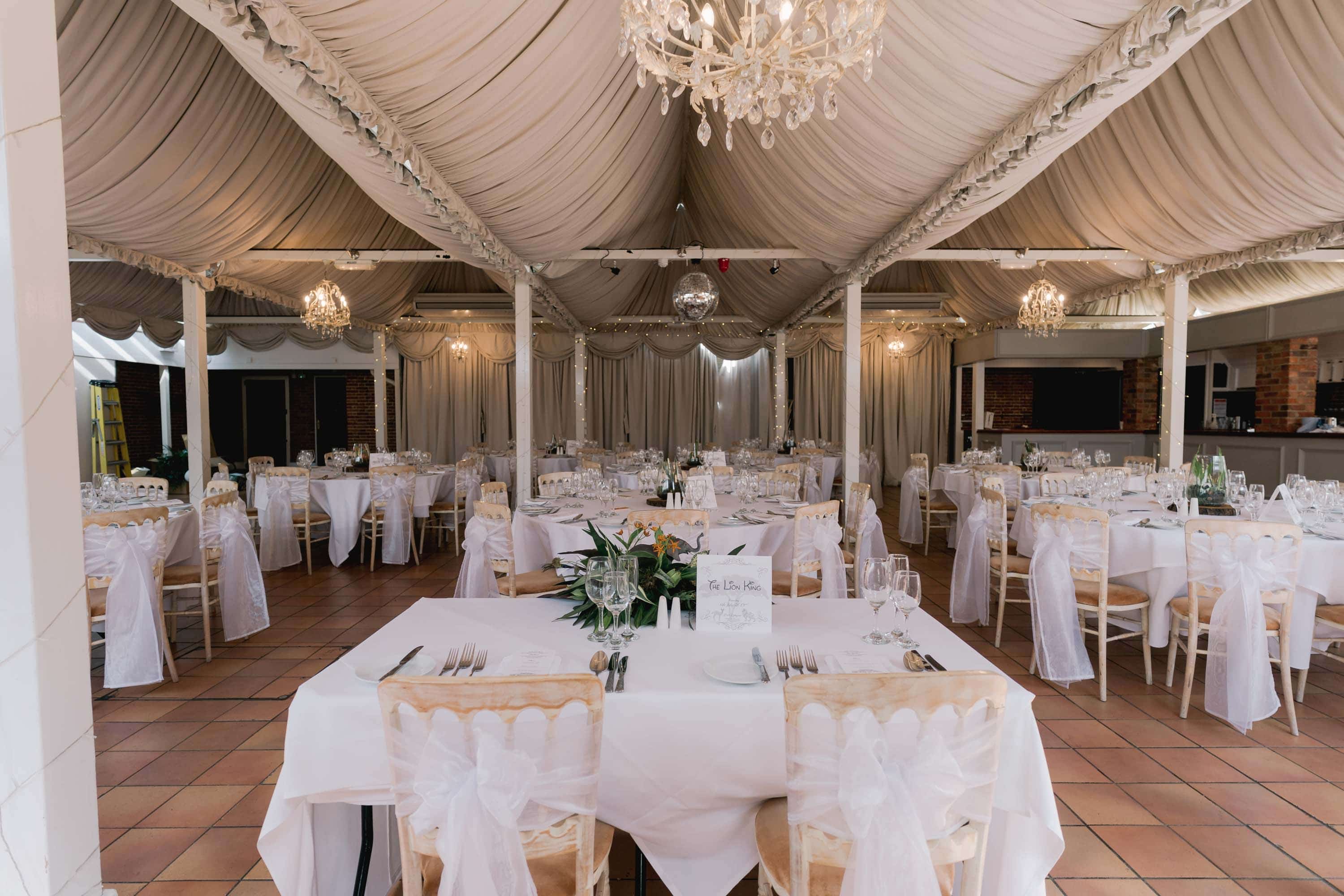 The wedding marquee at Port Lympne Safari Park in Kent.