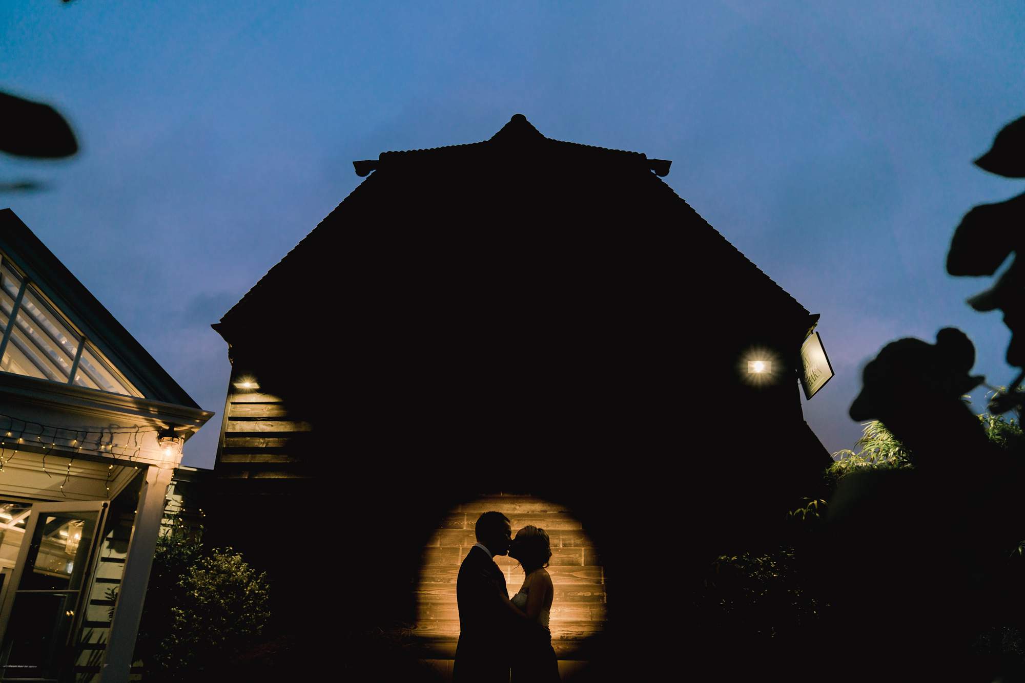 Bride and groom on their wedding day at Gate Street Barn in Surrey