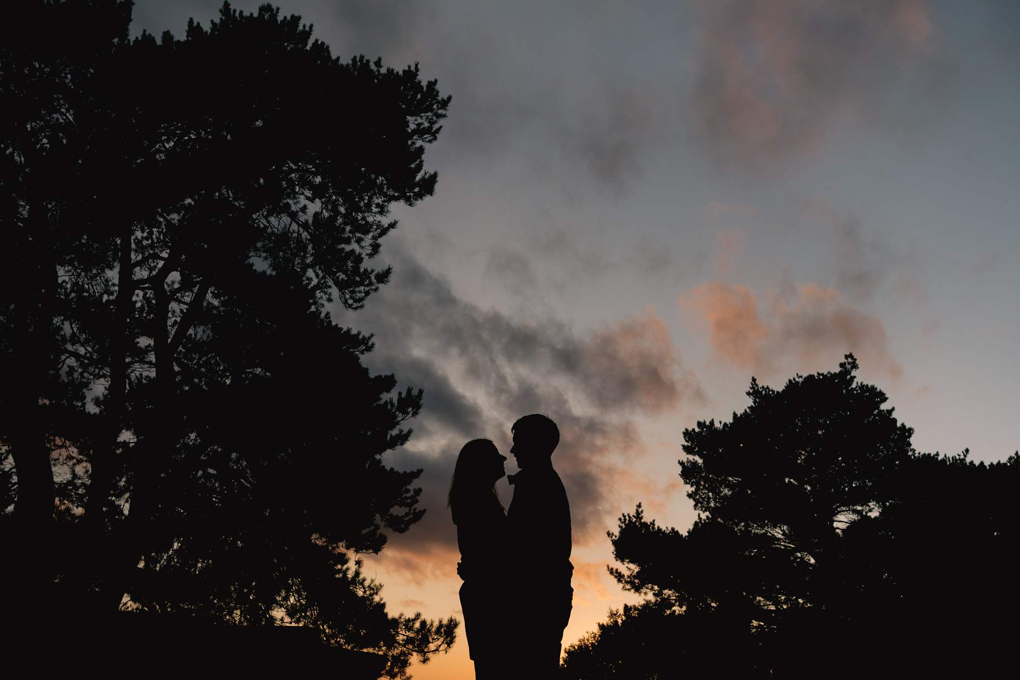 A beautiful sunset with couple