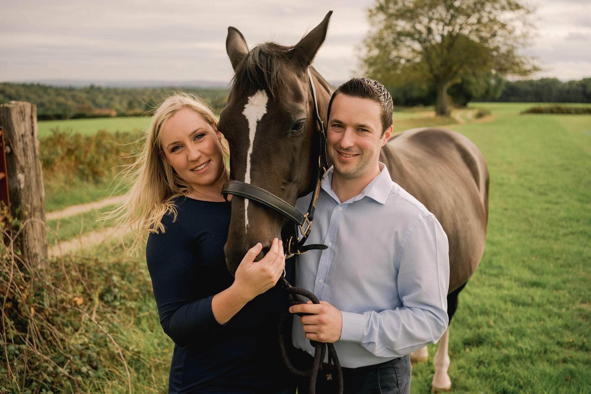 Couple shoot with horses