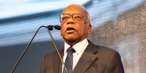 Corporate Photo in London of Trevor McDonald at the Broadcast Awards