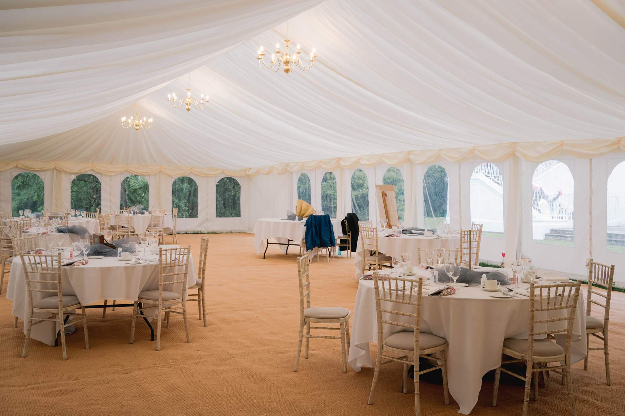Wedding marquee at Castle Goring in Sussex.