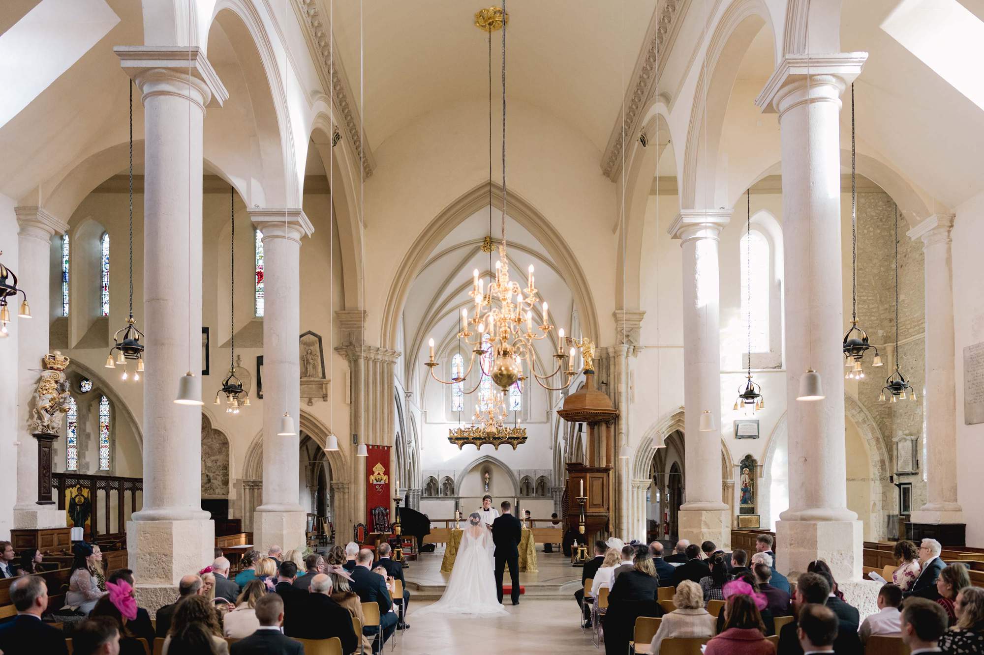 A wedding ceremony at Portsmouth Cathedral.