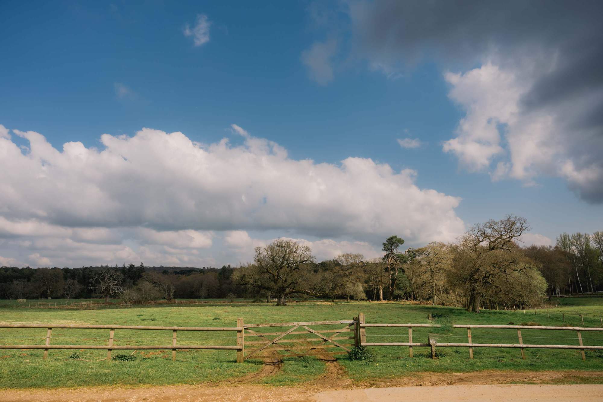The countryside views from Myrtles Courtyard in Surrey.