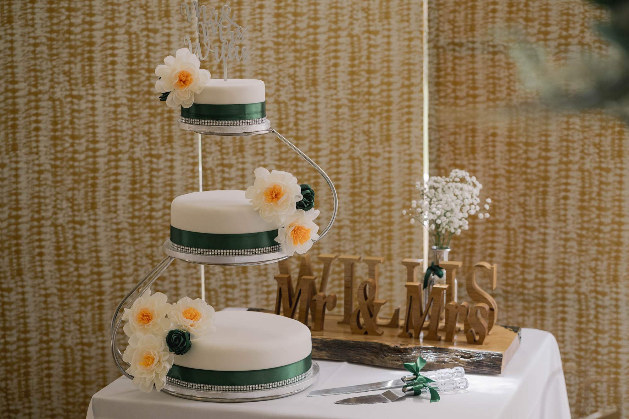 Wedding cake at Highley Manor wedding venue.